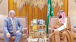 Der libysche General Khalifa Belqasim Haftar zu Besuch in der saudischen Hauptstadt Riad beim Kronprinzen Mohammed bin Salman al-Saud. Der libysche General Chalifa Belqasim Haftar zu Besuch in der saudischen Hauptstadt Riad beim Kronprinzen MBS.