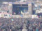 Pro-europäische Demonstranten auf dem Maidan in Kiew während der "Revolution der Würde" im Jahr 2014. Pro-westliche Protestler auf den Euromaidan in Kiew 2014.
