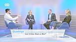 Die Talkshow "Quadriga Talk" von "Deutsche Welle" (DW) mit dem Thema "Iran Crisis: Deal or War?" Die Diskussionsrunde "Quadriga Talk" von "Deutsche Welle" (DW) mit dem Thema "Iran Crisis: Deal or War?"