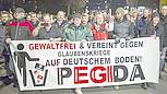 Demo der Patriotischen Europäer gegen die Islamisierung des Abendlandes. Ein Protest der PEGIDA.